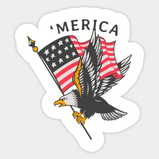 Eagle 'Merica 4th of July Sticker